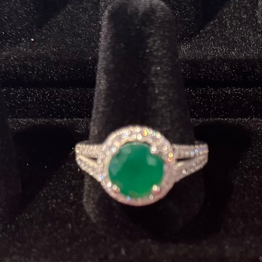 Emerald Silver Ring - image 3